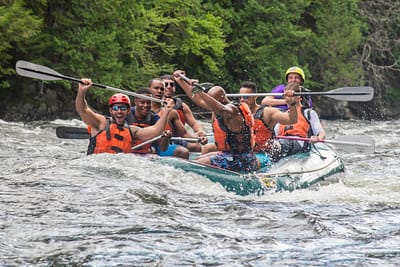 Rafting down Kennebec River